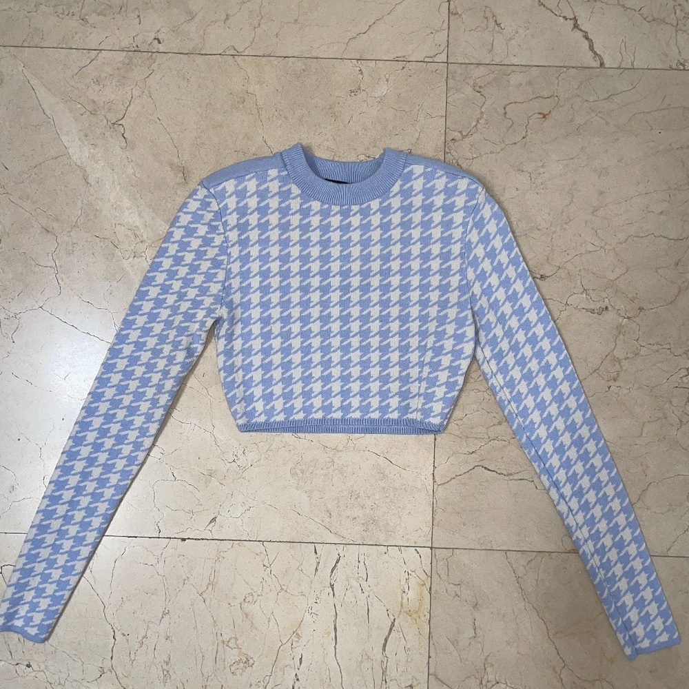 EXPRESS Houndstooth Strong Shoulder Sweater